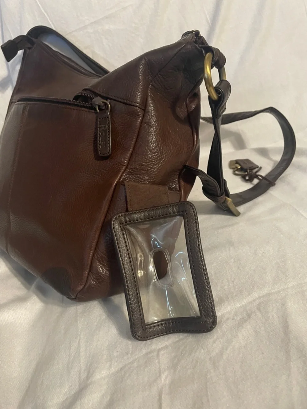 Rolfs Brown Leather Messenger Bag with Adjustable Strap